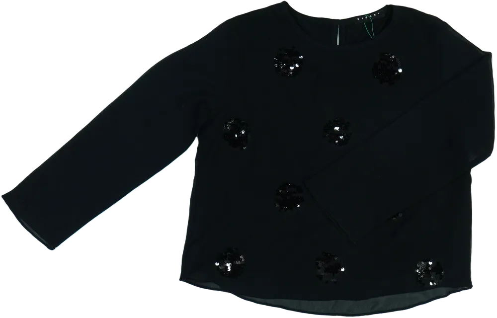 Fekete Sisley Blúz EU 122 / UK 7 év / US 7 év/M