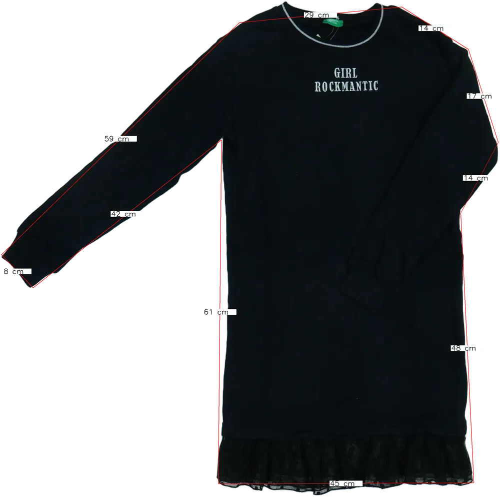 Fekete Benetton Ruha EU 158 / UK 13 év / US 14 év/XL