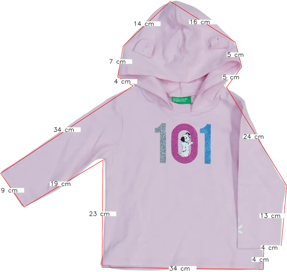 Rózsaszín Disney Kapucnis pulóver EU 92 / UK 2 év / US 2T