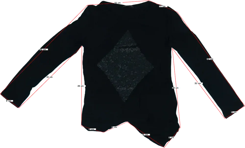 Fekete Sisley Hosszú ujjú felső EU 110 / UK 5 év / US 5 év/XS