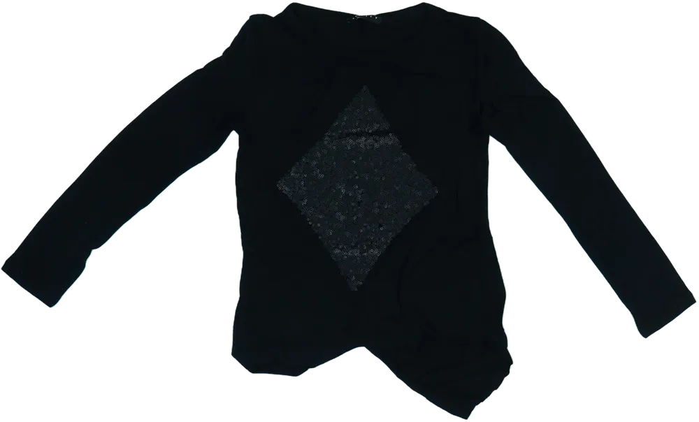 Fekete Sisley Hosszú ujjú felső EU 110 / UK 5 év / US 5 év/XS