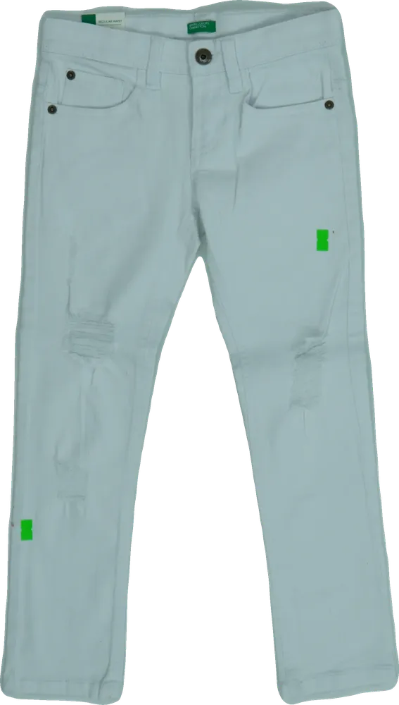 Fehér Benetton Farmernadrág EU 116 / UK 6 év / US 6 év/S