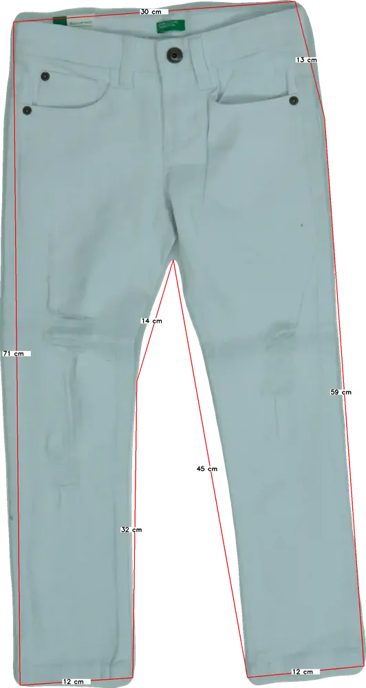 Fehér Benetton Farmernadrág EU 116 / UK 6 év / US 6 év/S