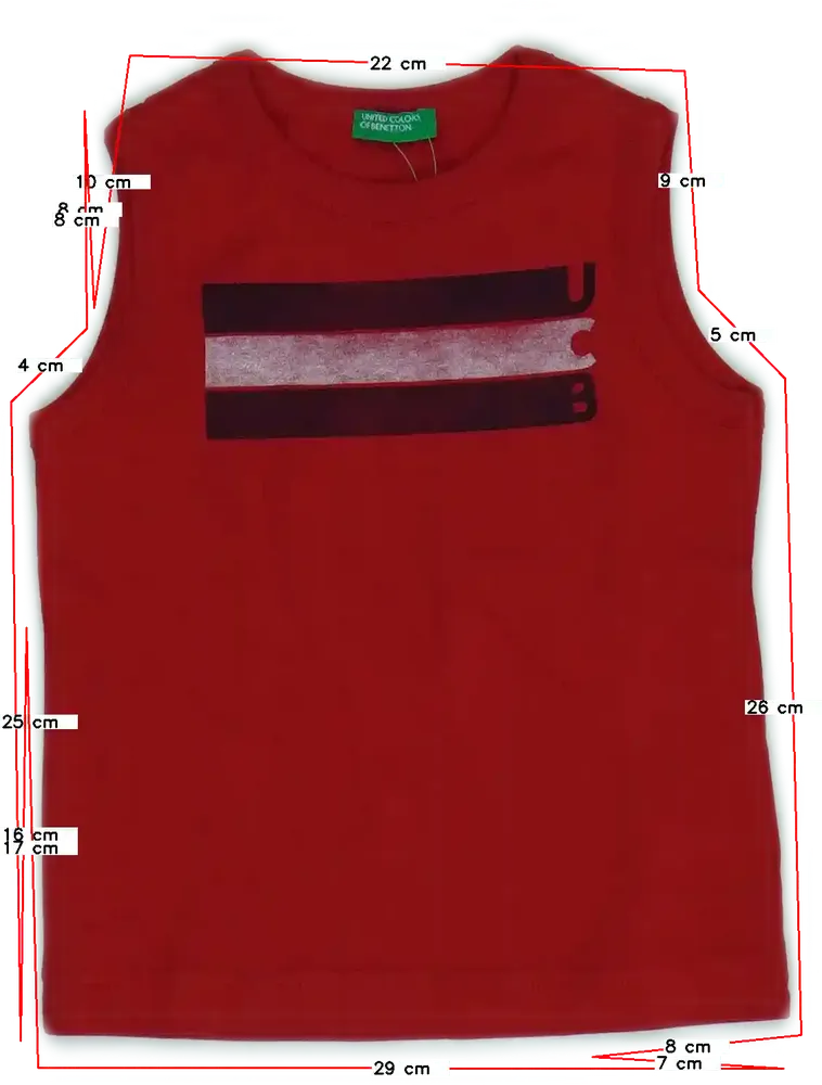 Piros Benetton Fiú / Férfi atléta EU 86 / UK 12-18 hónap / US 18 hónap