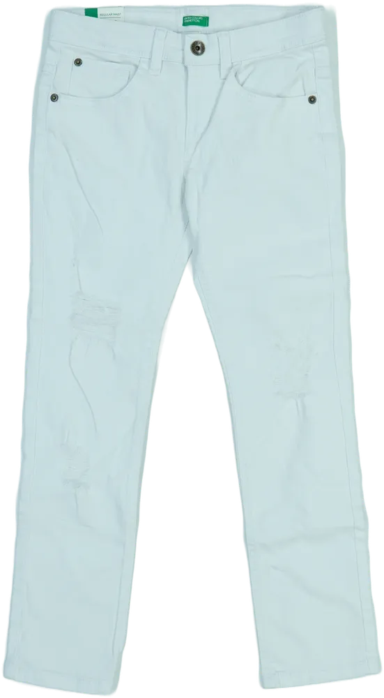 Fehér Benetton Farmernadrág EU 128 / UK 8 év / US 8 év/M