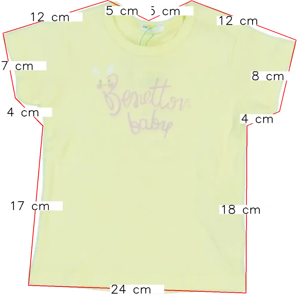 Sárga Benetton Póló EU 68 / UK 3-6 hónap / US 3-6 hónap