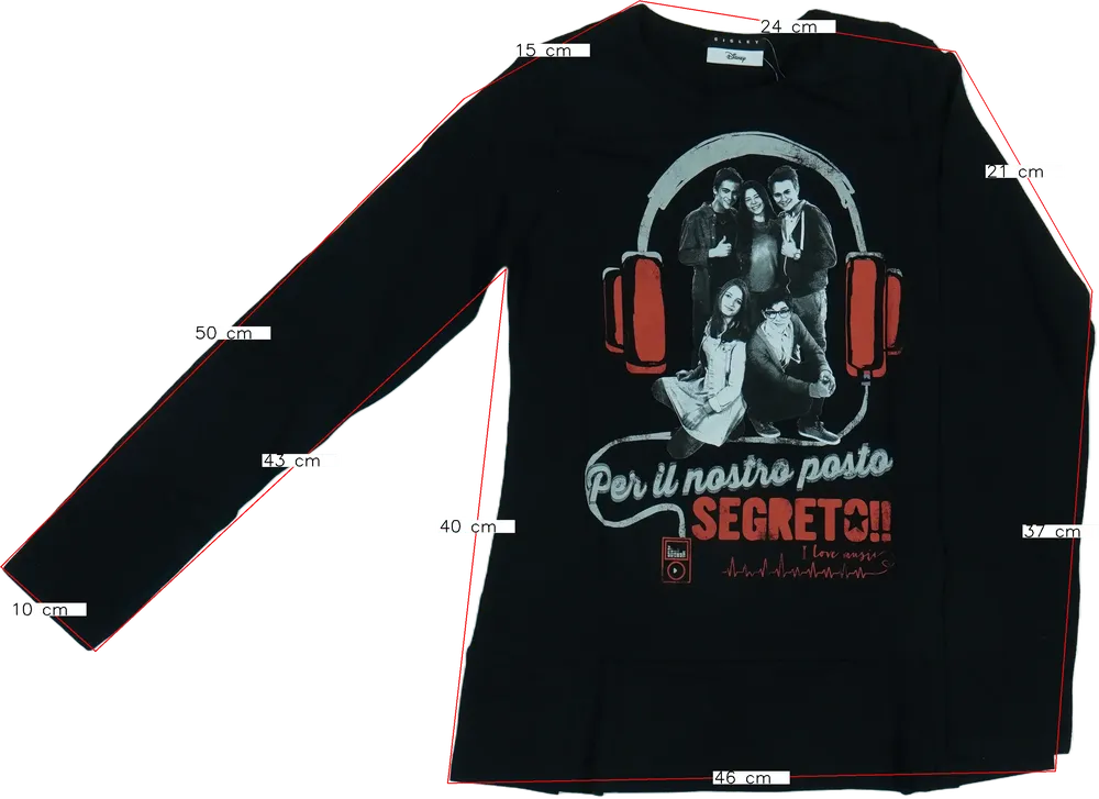 Fekete Sisley Hosszú ujjú felső EU 152 / UK 12 év / US 12 év/L