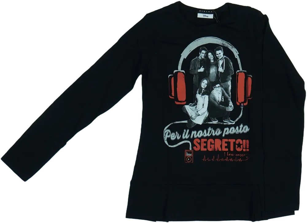 Fekete Sisley Hosszú ujjú felső EU 152 / UK 12 év / US 12 év/L