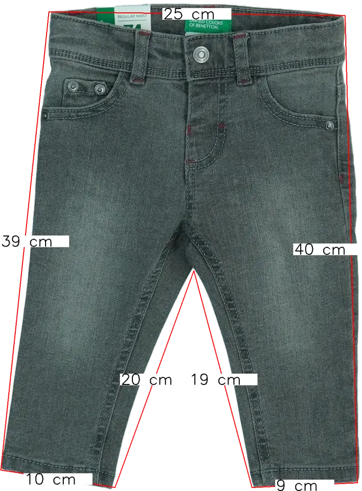 Fekete Benetton Farmernadrág EU 80 / UK 9-12 hónap / US 12 hónap