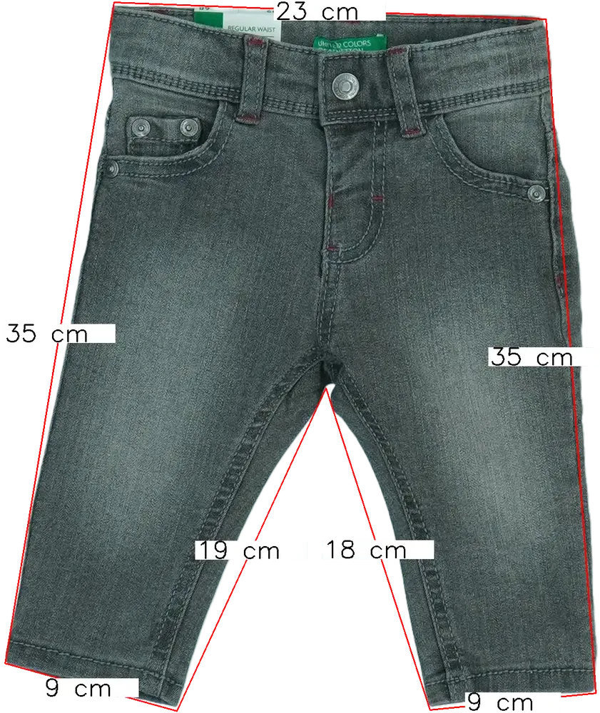 Fekete Benetton Farmernadrág EU 74 / UK 6-9 hónap / US 6-9 hónap