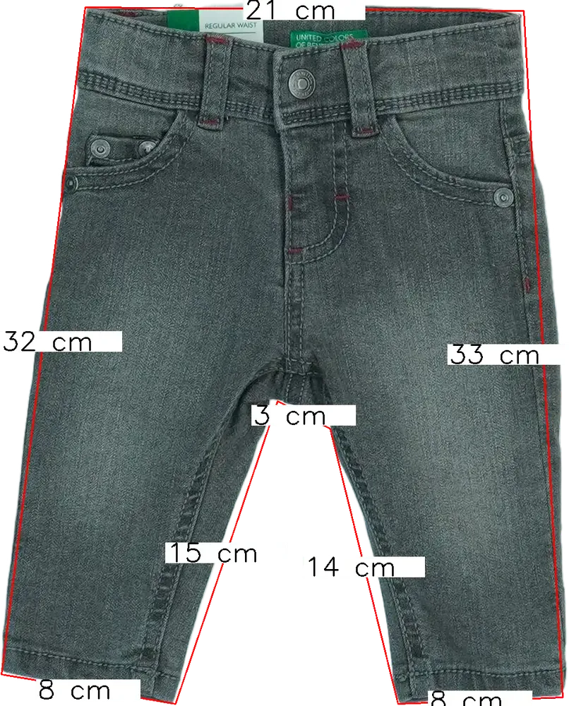 Fekete Benetton Farmernadrág EU 68 / UK 3-6 hónap / US 3-6 hónap