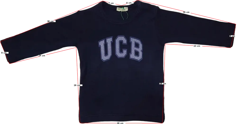 Kék Benetton Hosszú ujjú felső EU 56 / UK Újszülött / US Újszülött