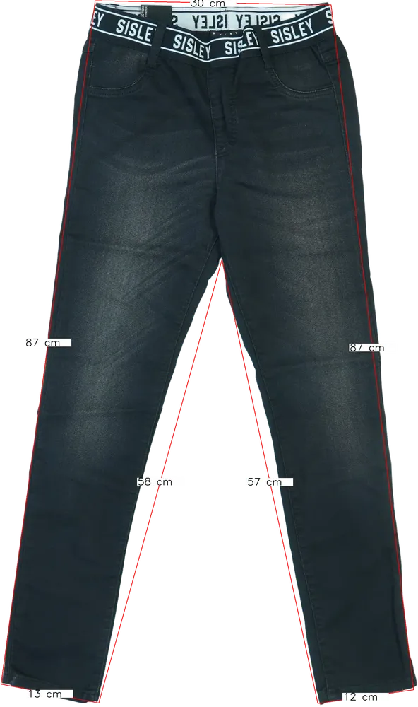 Fekete Sisley Farmernadrág EU 146 / UK 11 év / US 12 év/L