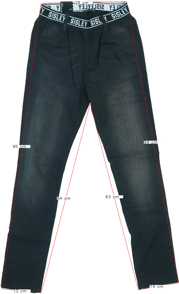 Fekete Sisley Farmernadrág EU 152 / UK 12 év / US 12 év/L