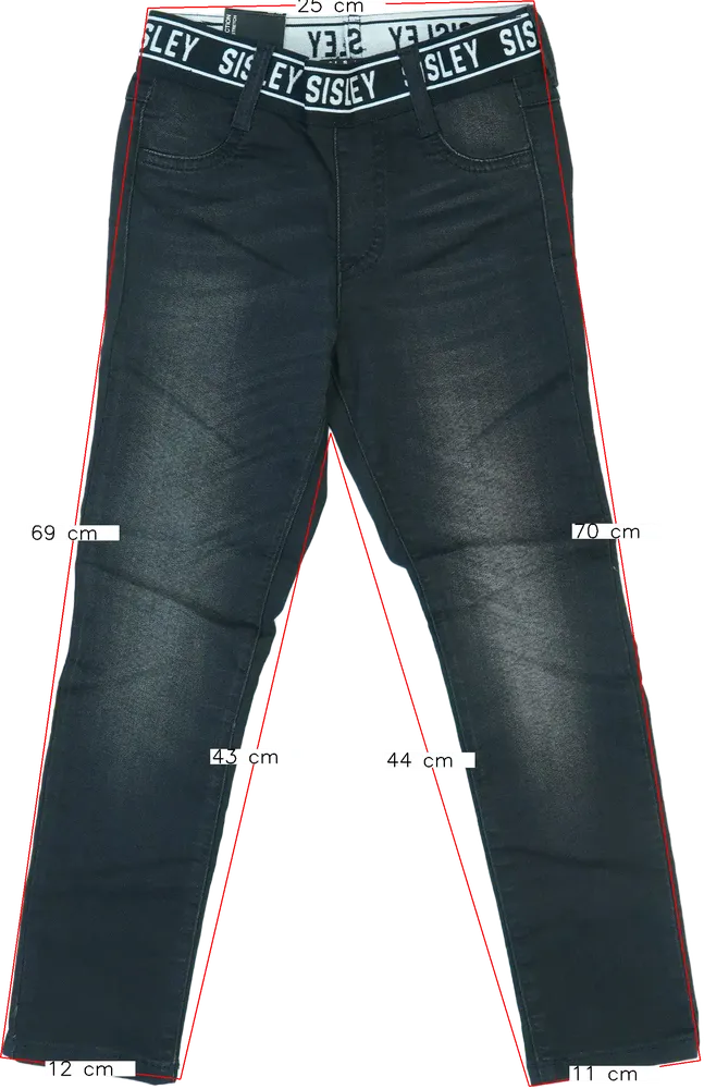 Fekete Sisley Farmernadrág EU 122 / UK 7 év / US 7 év/M