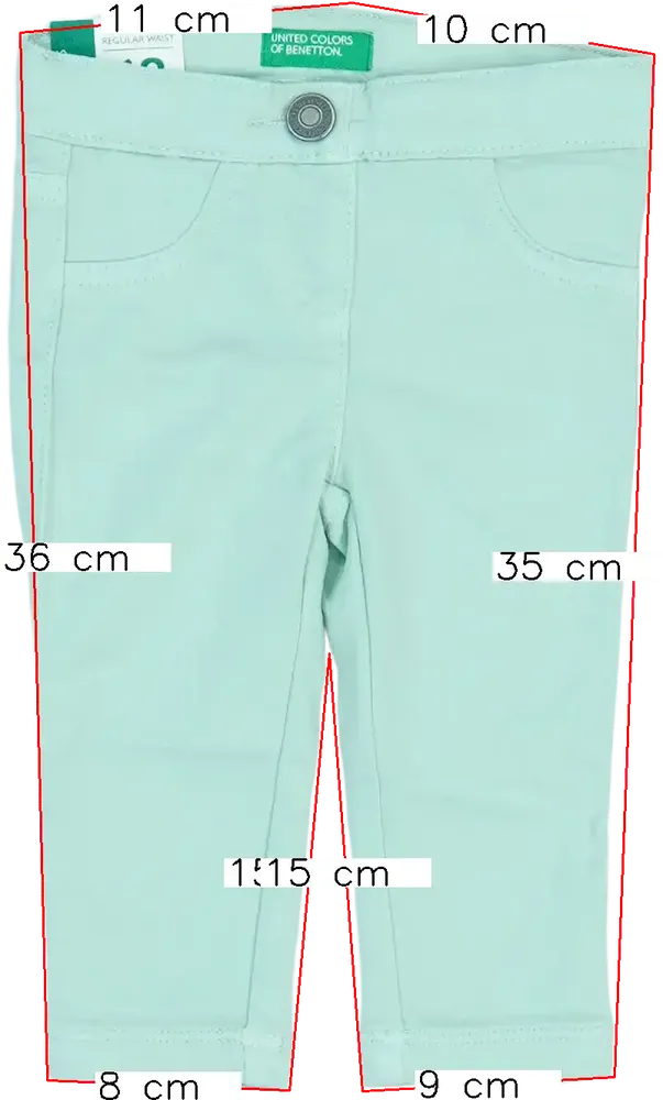 Zöld Benetton Hosszúnadrág EU 68 / UK 3-6 hónap / US 3-6 hónap