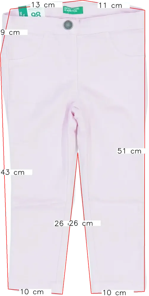 Rózsaszín Benetton Hosszúnadrág EU 98 / UK 3 év / US 3T