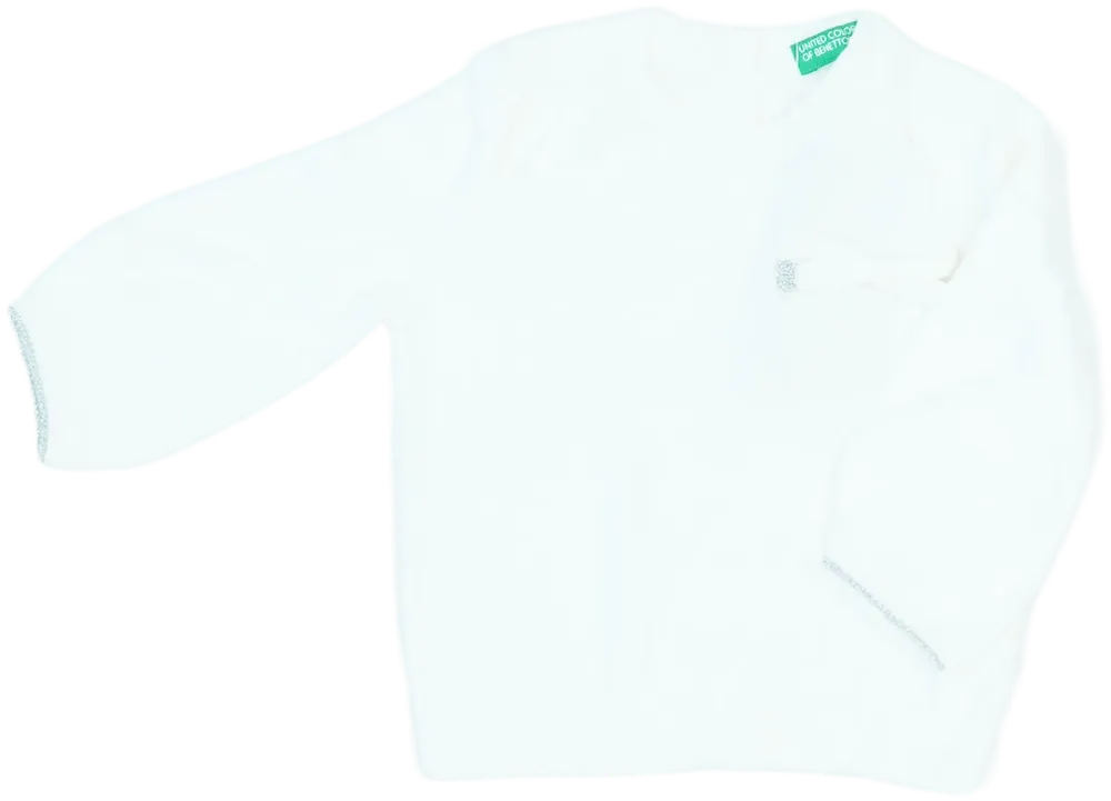 Fehér Benetton Pulóver EU 74 / UK 6-9 hónap / US 6-9 hónap