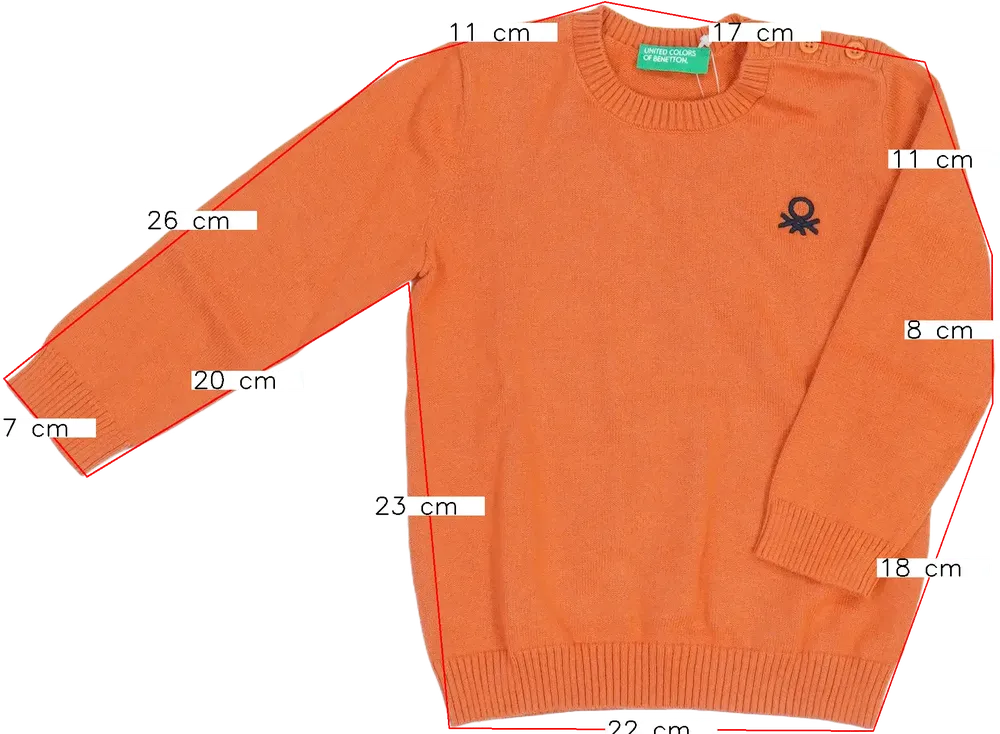 Sárga (narancs) Benetton Pulóver EU 86 / UK 12-18 hónap / US 18 hónap