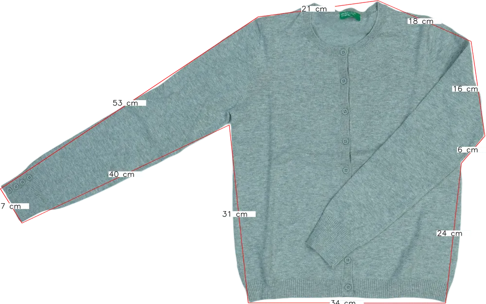 Szürke Benetton Kardigán EU 146 / UK 11 év / US 12 év/L