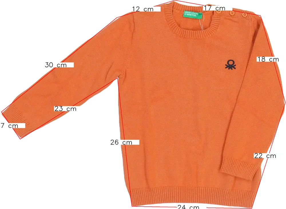 Sárga (narancs) Benetton Pulóver EU 92 / UK 2 év / US 2T