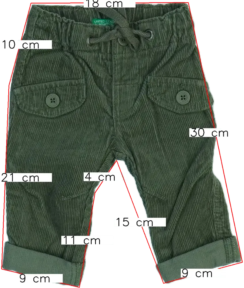 Zöld Benetton Hosszúnadrág EU 68 / UK 3-6 hónap / US 3-6 hónap