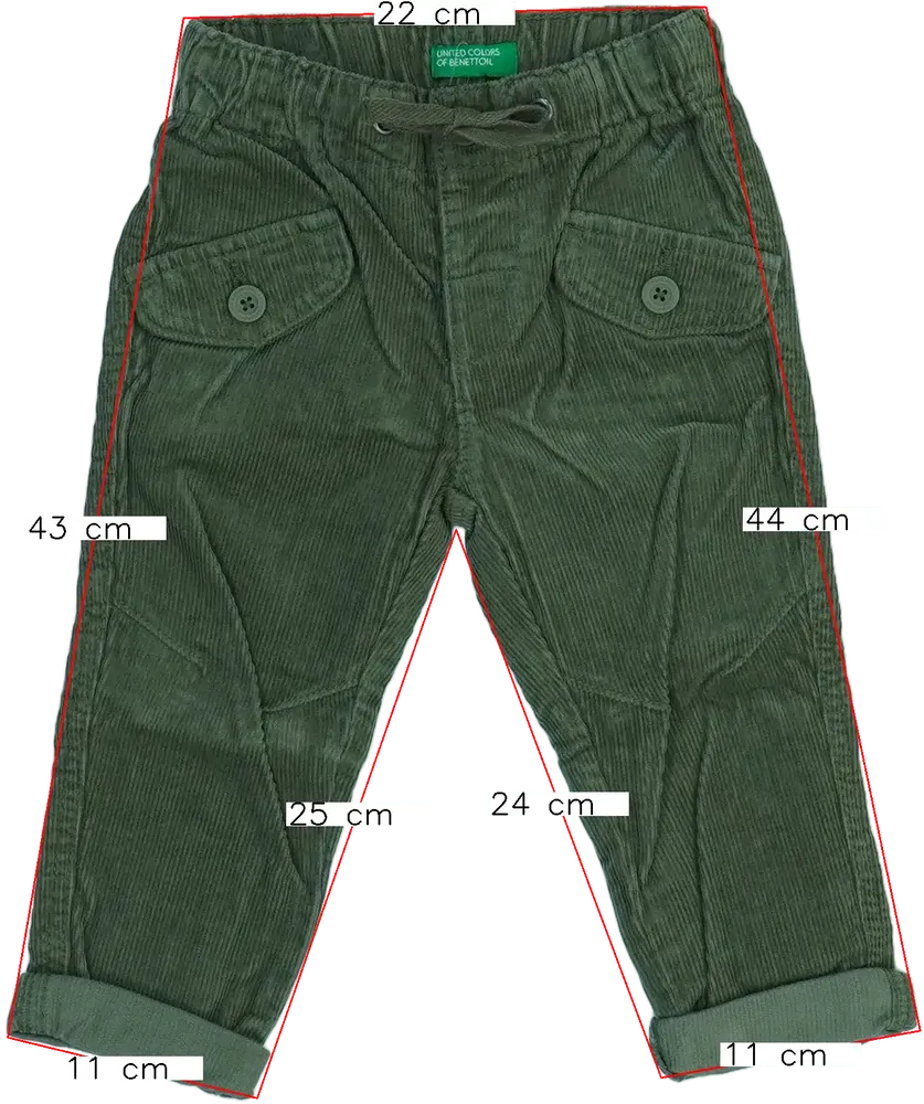 Zöld Benetton Hosszúnadrág EU 86 / UK 12-18 hónap / US 18 hónap