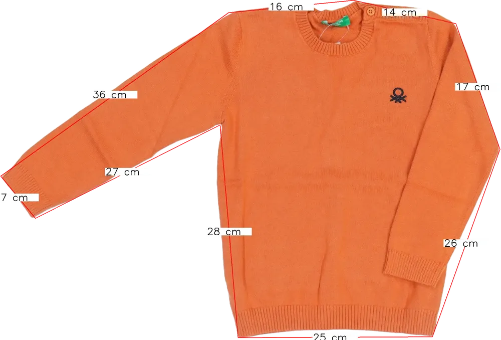 Sárga (narancs) Benetton Pulóver EU 104 / UK 4 év / US 4T/XS