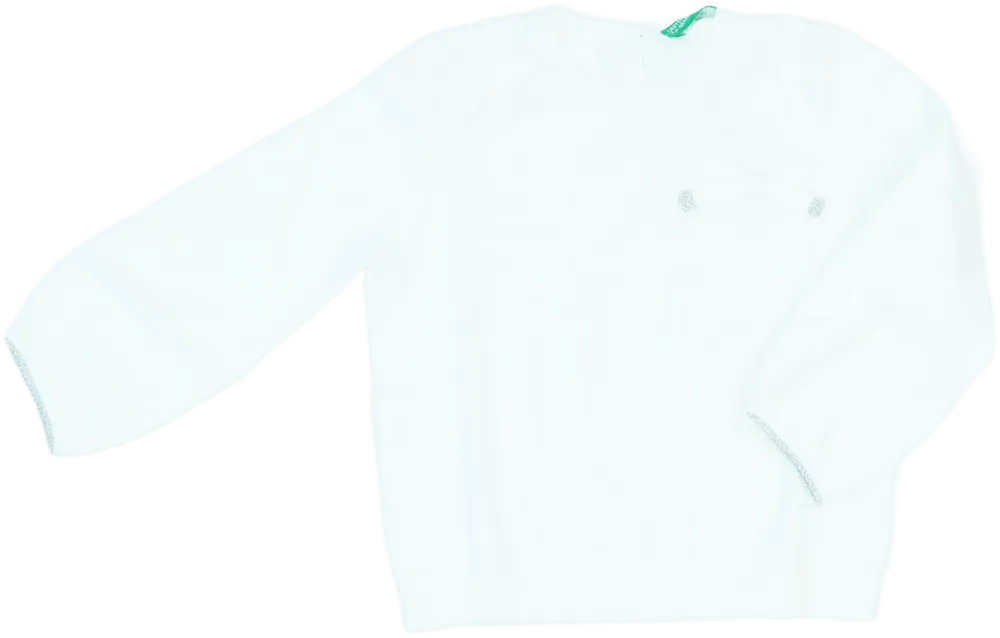 Fehér Benetton Pulóver EU 86 / UK 12-18 hónap / US 18 hónap