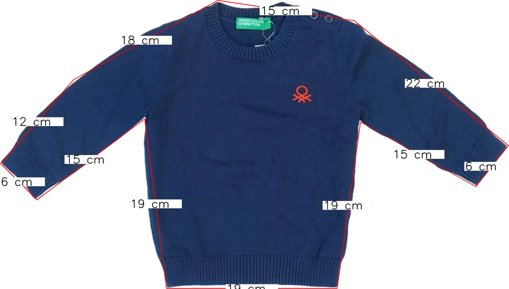 Kék Benetton Kötött pulcsi EU 74 / UK 6-9 hónap / US 6-9 hónap