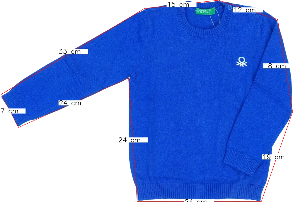 Kék Benetton Pulóver EU 92 / UK 2 év / US 2T