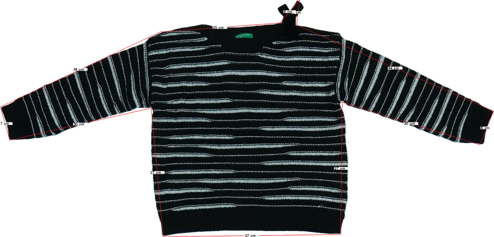 Fekete Benetton Kötött pulcsi EU 122 / UK 7 év / US 7 év/M