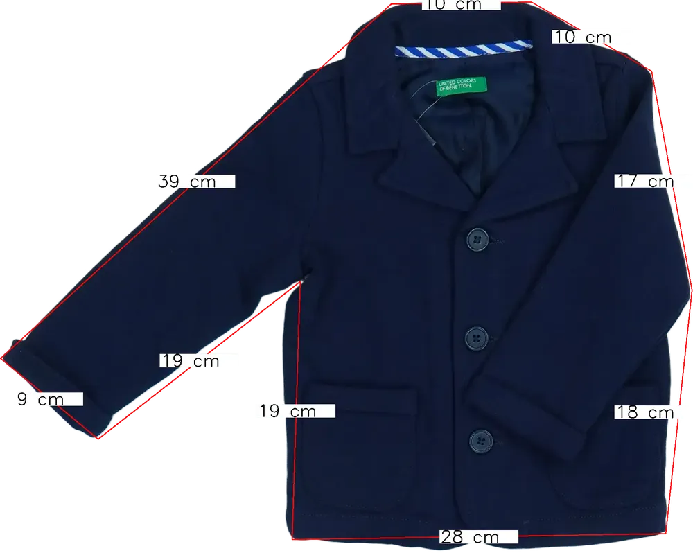 Kék Benetton Dzseki EU 80 / UK 9-12 hónap / US 12 hónap
