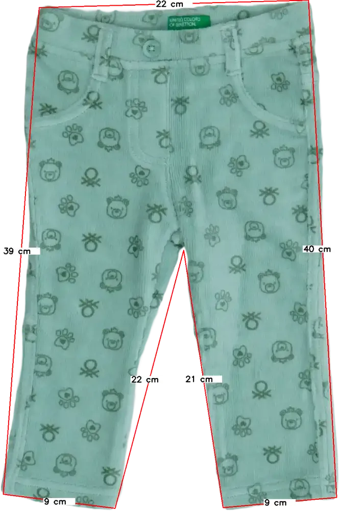 Zöld Benetton Hosszúnadrág EU 62 / UK 0-3 hónap / US 0-3 hónap