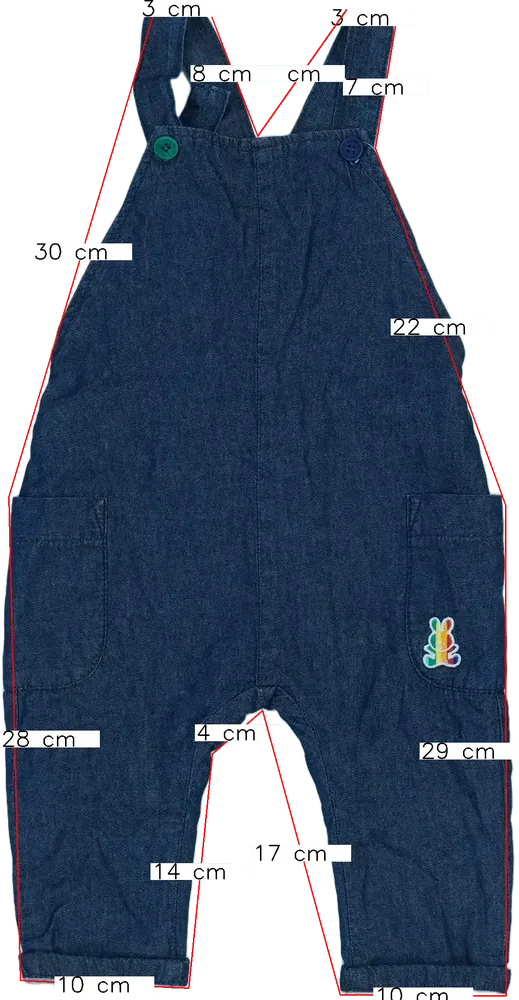 Kék Benetton Kantáros hosszú / rövidnadrág EU 74 / UK 6-9 hónap / US 6-9 hónap