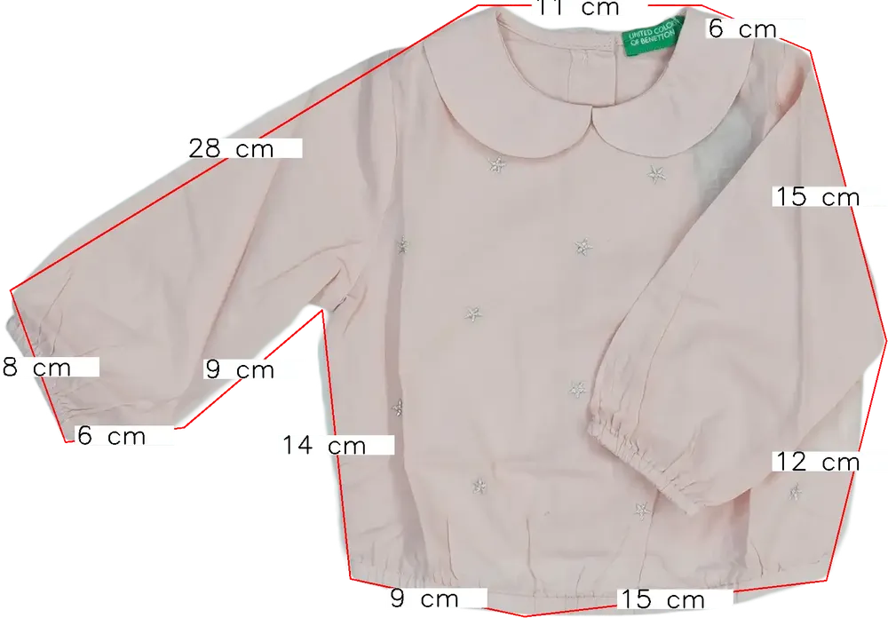 Rózsaszín Benetton Blúz EU 74 / UK 6-9 hónap / US 6-9 hónap