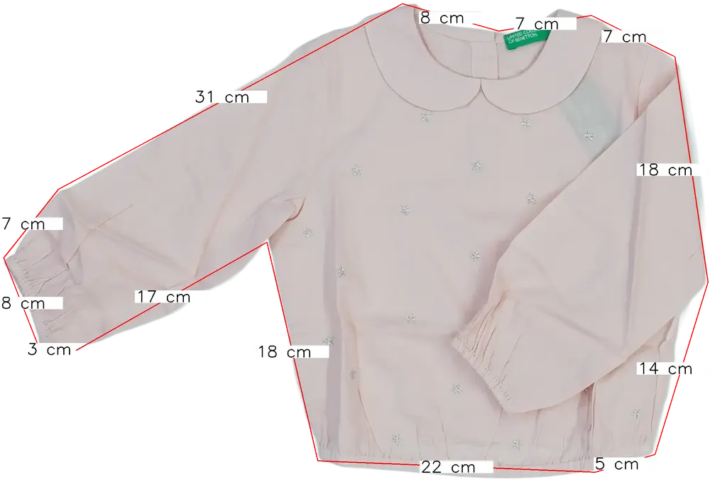 Rózsaszín Benetton Blúz EU 92 / UK 2 év / US 2T