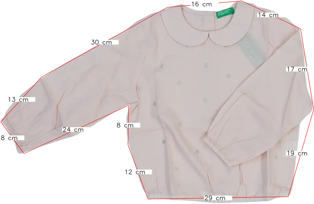 Rózsaszín Benetton Blúz EU 104 / UK 4 év / US 4T/XS
