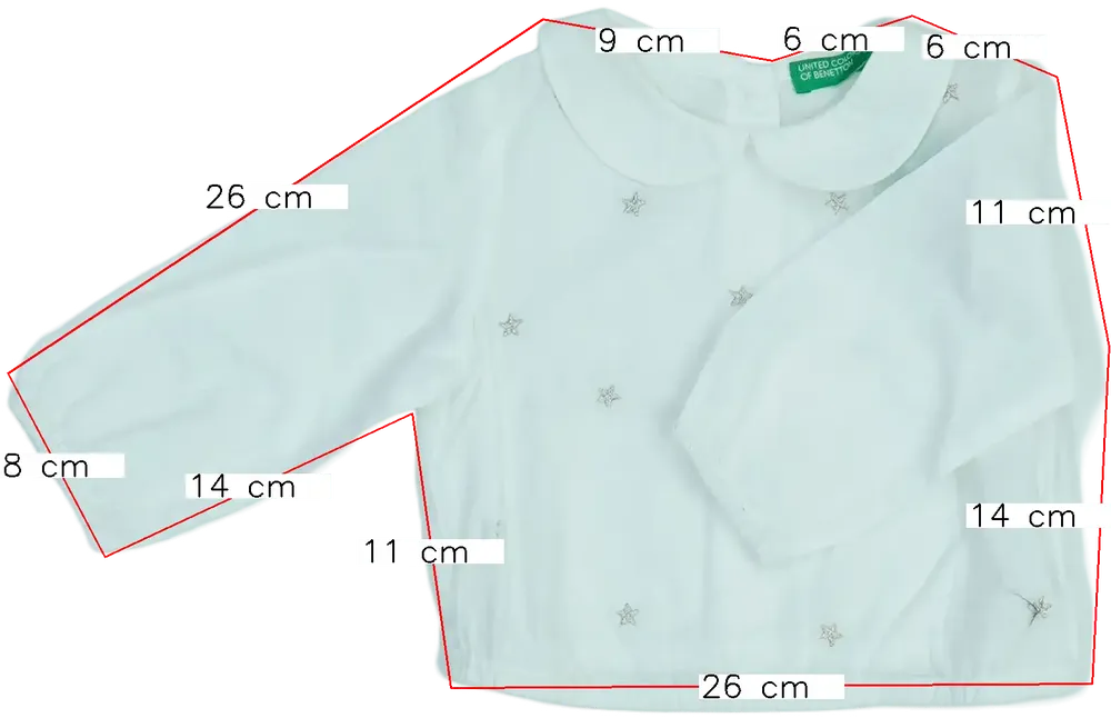 Fehér Benetton Blúz EU 68 / UK 3-6 hónap / US 3-6 hónap