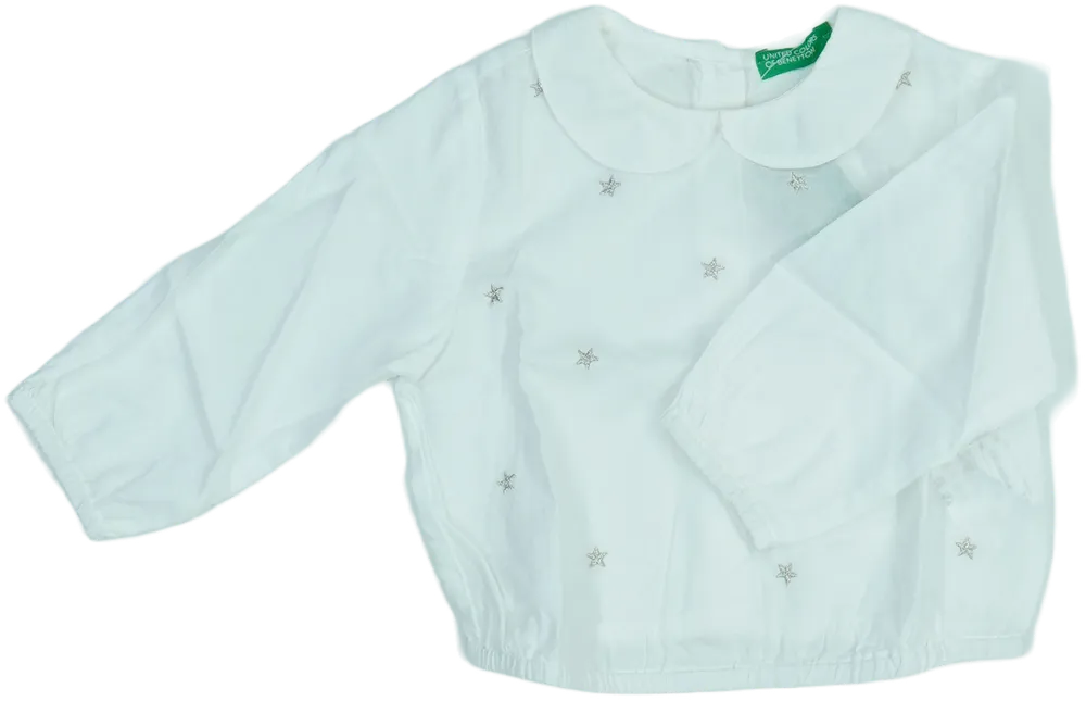 Fehér Benetton Blúz EU 74 / UK 6-9 hónap / US 6-9 hónap