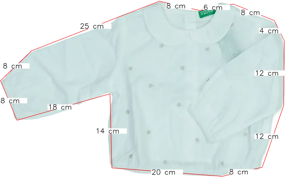 Fehér Benetton Blúz EU 80 / UK 9-12 hónap / US 12 hónap