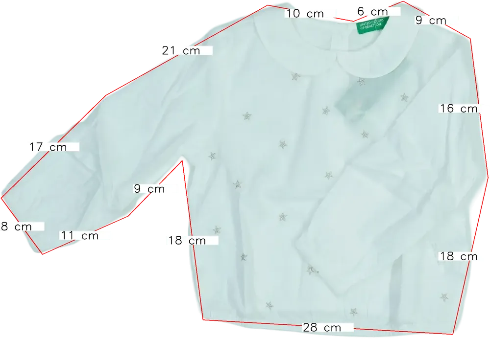 Fehér Benetton Blúz EU 92 / UK 2 év / US 2T
