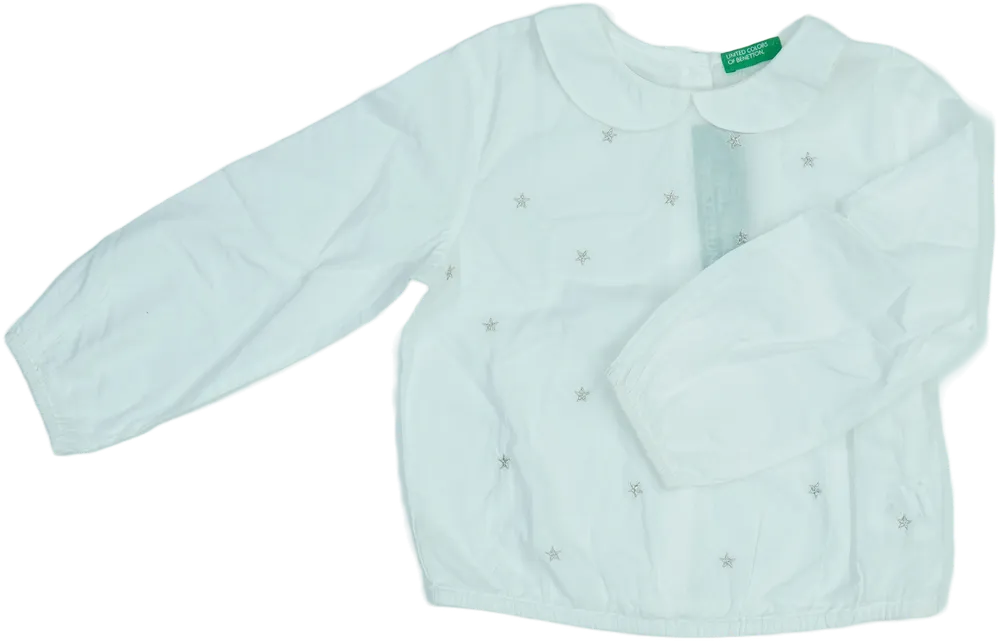 Fehér Benetton Blúz EU 98 / UK 3 év / US 3T