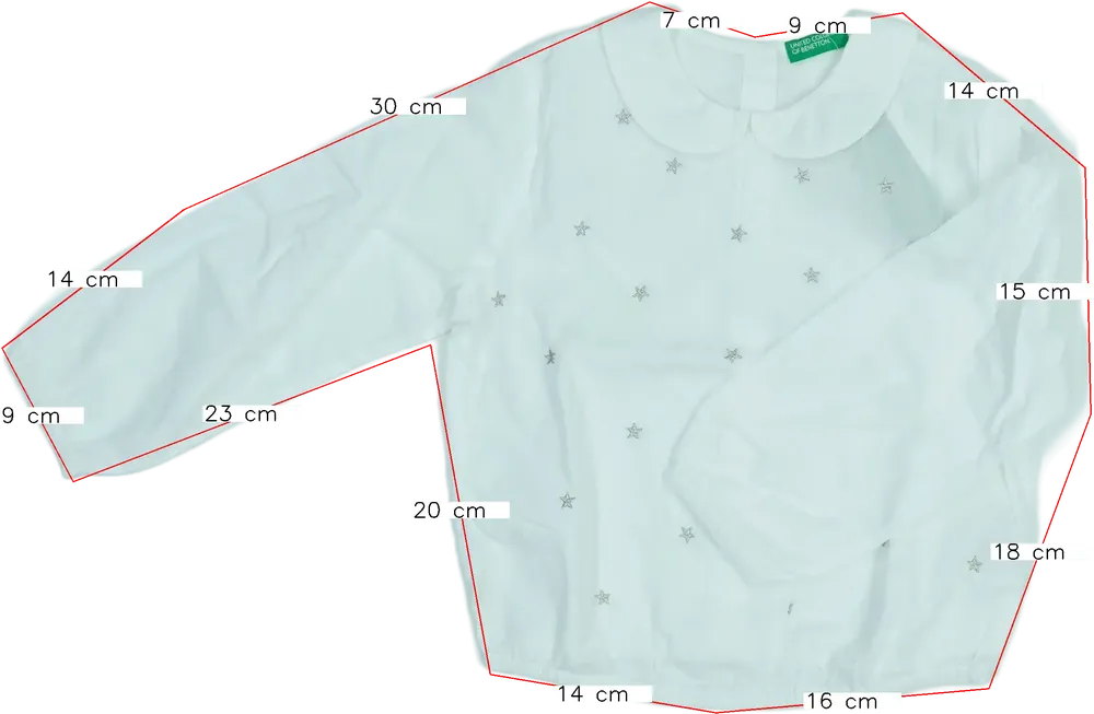 Fehér Benetton Blúz EU 104 / UK 4 év / US 4T/XS