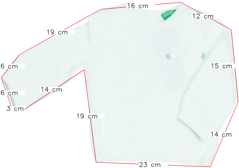 Fehér Benetton Pulóver EU 80 / UK 9-12 hónap / US 12 hónap