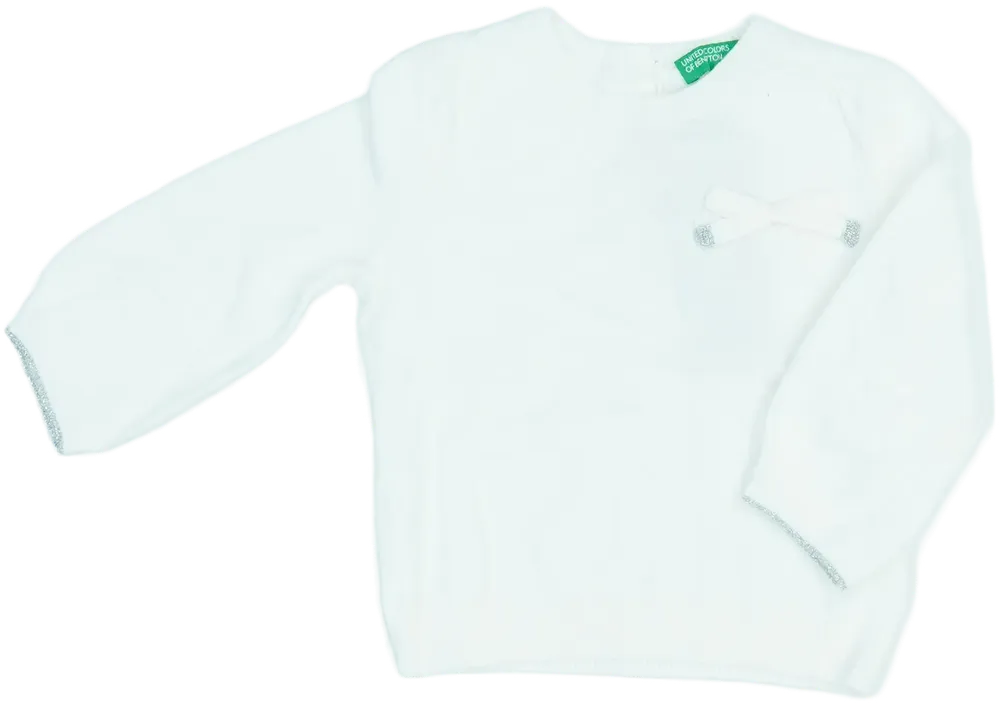 Fehér Benetton Pulóver EU 80 / UK 9-12 hónap / US 12 hónap