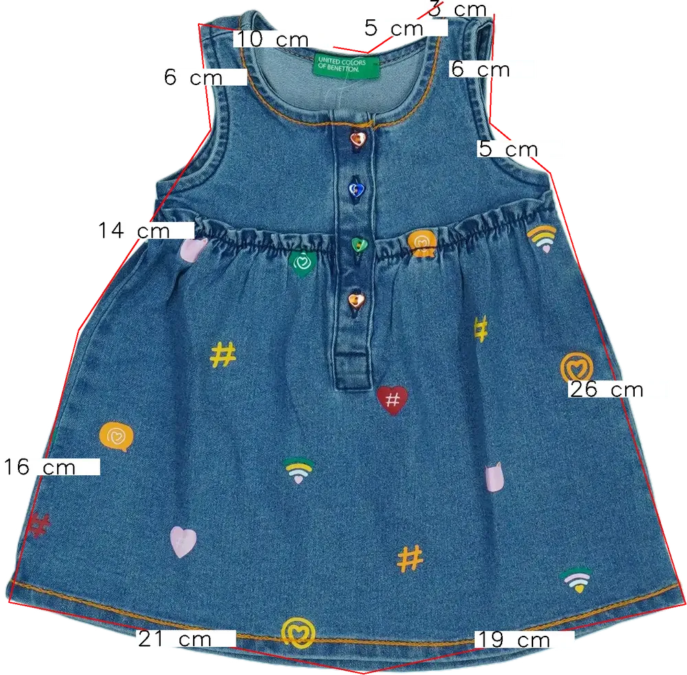 Kék Benetton Ruha EU 68 / UK 3-6 hónap / US 3-6 hónap