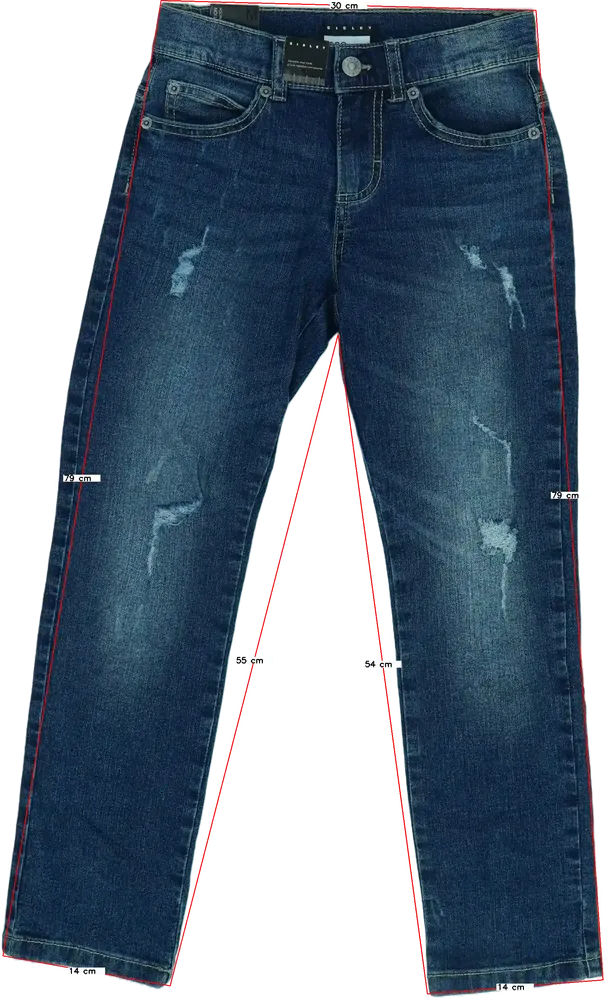 Kék Sisley Farmernadrág EU 128 / UK 8 év / US 8 év/M