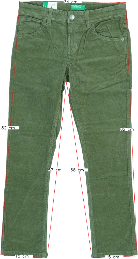 Zöld Benetton Hosszúnadrág EU 140 / UK 10 év / US 10 év/L