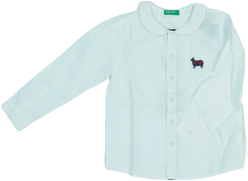 Fehér Benetton Blúz EU 104 / UK 4 év / US 4T/XS